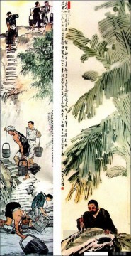 Arte Tradicional Chino Painting - Xu Beihong granjeros chinos antiguos